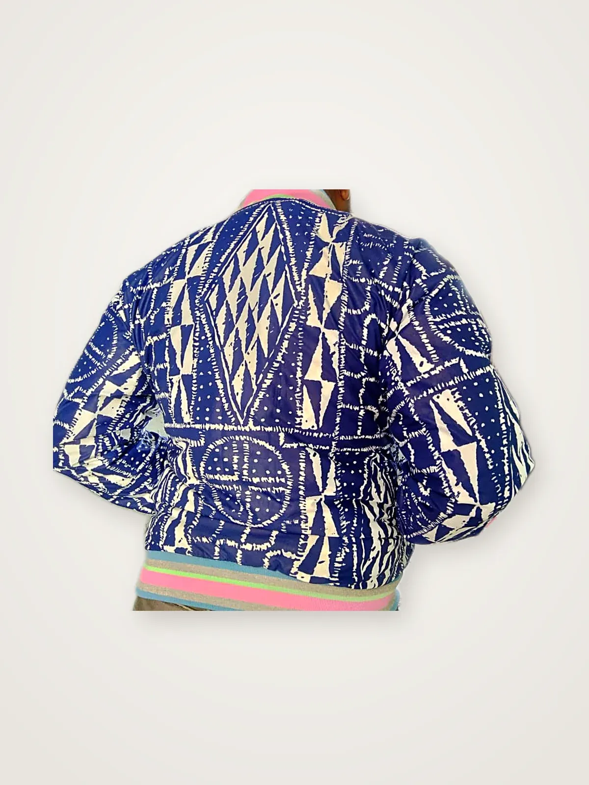 Bomber Pagne Indigo & Blanc
