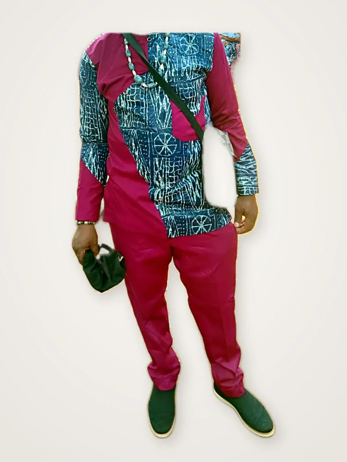 Magenta Tunic with Print Panel